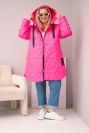 Damenjacke Plus Size gepolstert mit Kapuze und dem Schriftzug HOPE neonpink