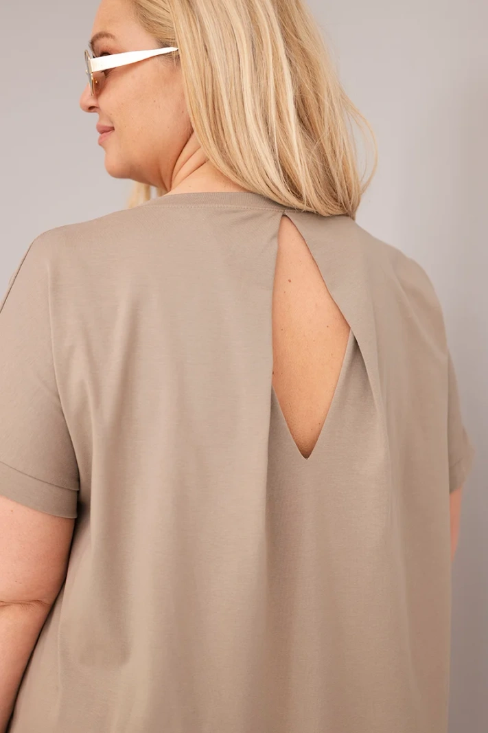 Dámská bavlněná halenka Plus Size s krátkým rukávem fango