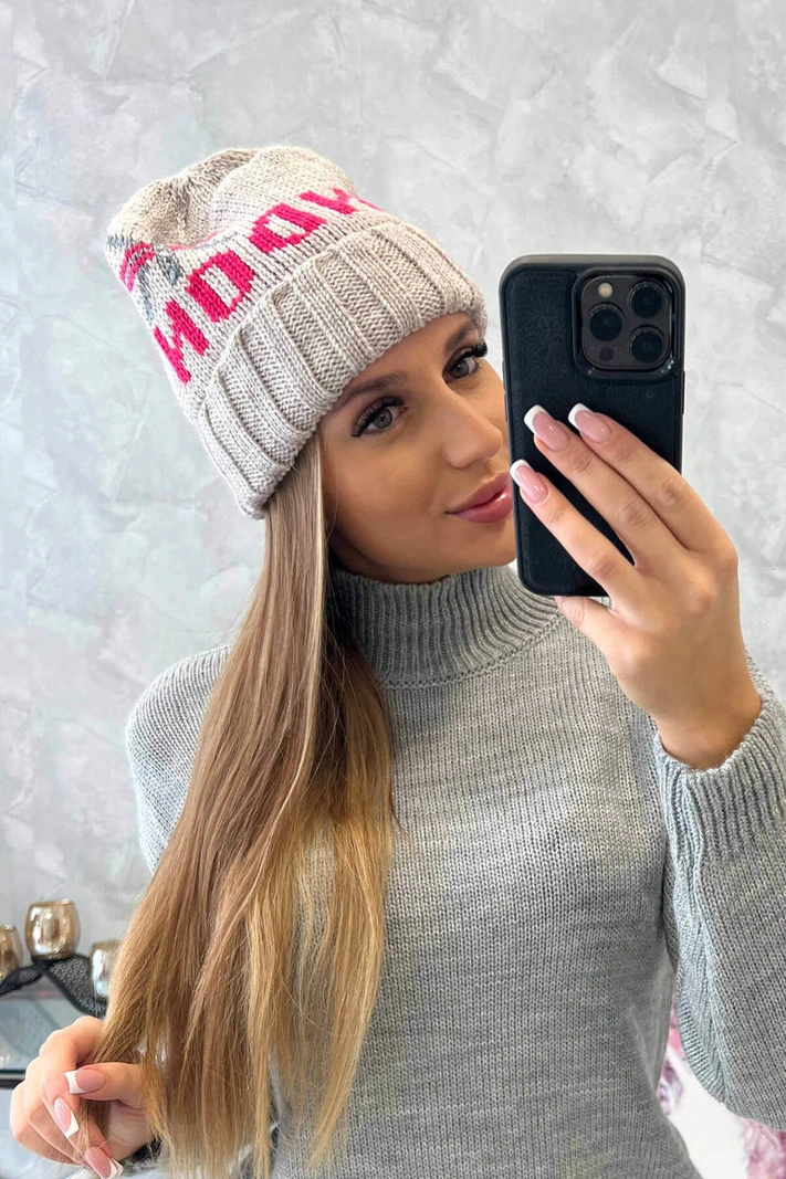 Dámska čiapka London K385 tmavo béžová
