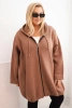 Women's Plus Size insulated hoodie with a zipper brown