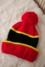 Women's cap Kinga K297 red + kiwi + black