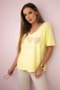 Sweater blouse with hearts yellow