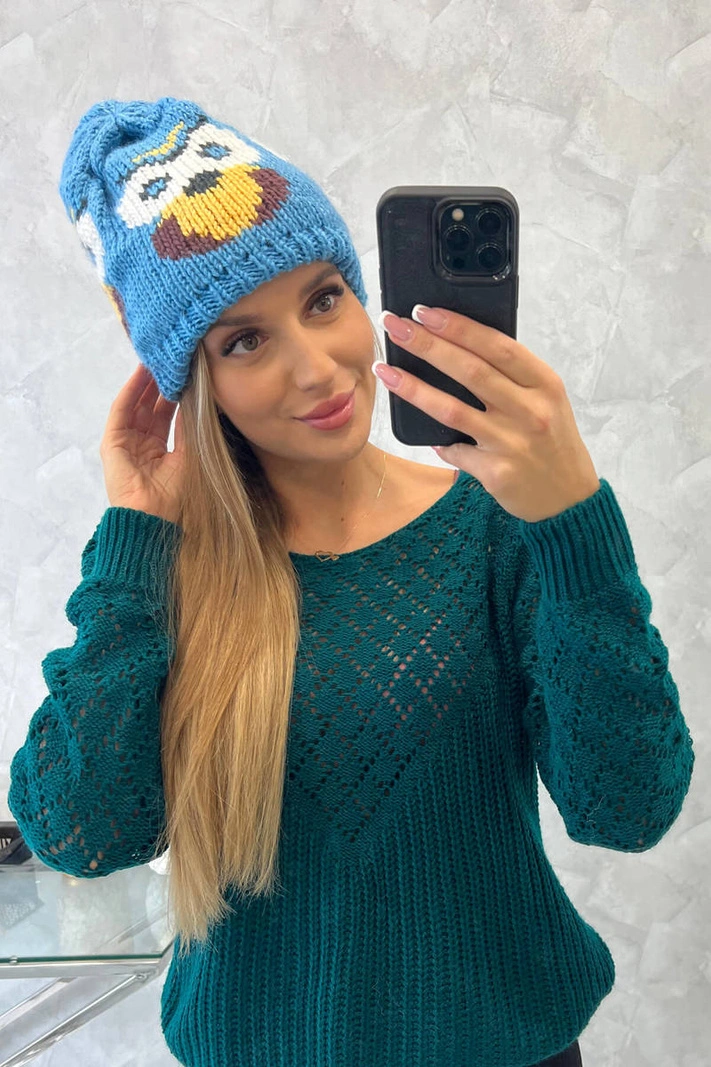 Dámska čiapka Ofelia K349 tyrkysová