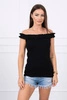 Off-the-shoulder blouse with frills black