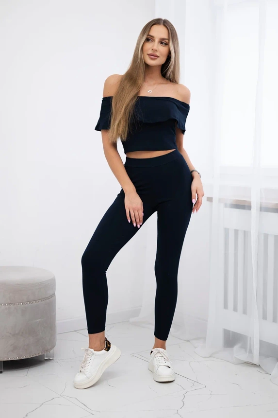 Set with a frill navy blue