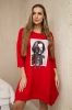 Kleid mit Druck und ausgestelltem Po rot