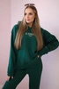 Insulated cotton set, sweatshirt with embroidery + pants green