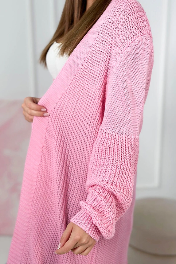 Sweater long cardigan light pink