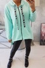 Sweatshirt with longer back and hood mint