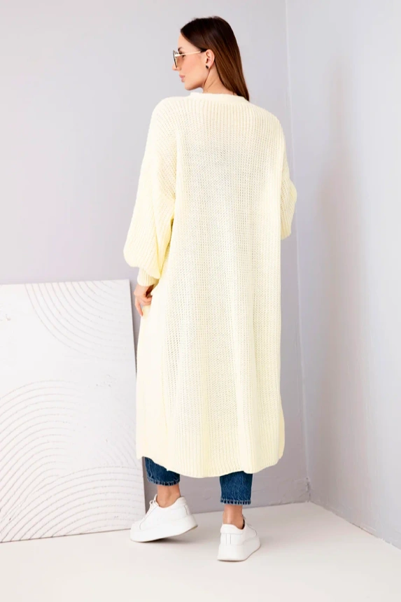 Sweater long cardigan yellow