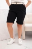 Women's Cotton Plus Size Shorts with Belt black