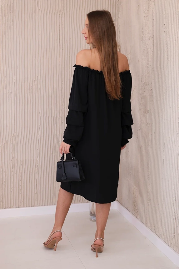 Spanisches Kleid mit dekorativen Ärmeln schwarz