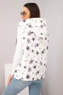 Gesteppte Damenweste mit Kapuze und Blumenmuster graphit