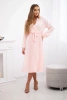 Dress tied with a pleated hem powder pink