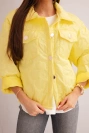 Women's spring quilted jacket with a floral pattern yellow
