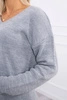 V-Ausschnitt-Pullover grau
