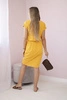 Tied dress with an envelope-like bottom mustard