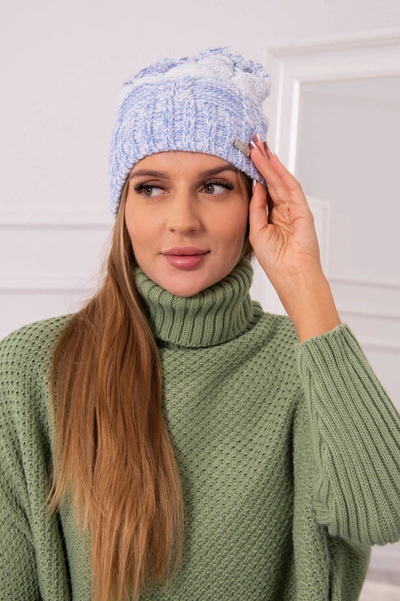 Cap with fleece Dolores K303 blue+white+jeans
