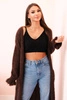 Women's cardigan with wool in colorful stripes pink