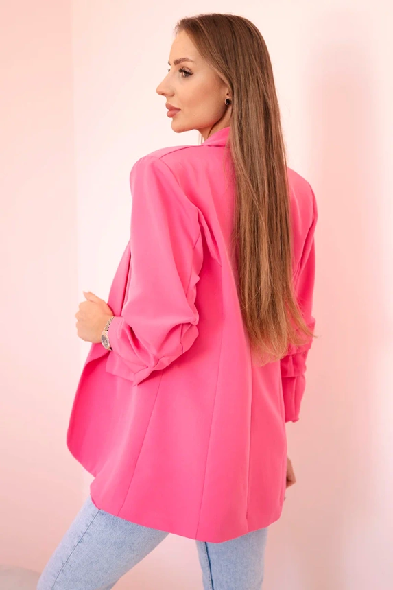 Elegant jacket with lapels pink