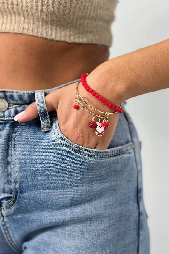 Christmas Bracelet SL11-2 Santa Claus with a sack red