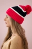 Women's cap Kinga K297 pink neon + navy blue