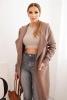 Insulated cape with a hood mocca