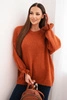 Women's sweater with a blend of mohair and wool in a loose fit rust