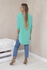 Blouse with a longer back dark mint