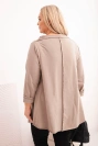 Women's cotton Plus Size asymmetrical blouse with rolled-up sleeves fango