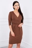Dress fitted with a cut under the bust brown