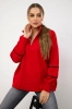 Sweatshirt with zipper and pockets red