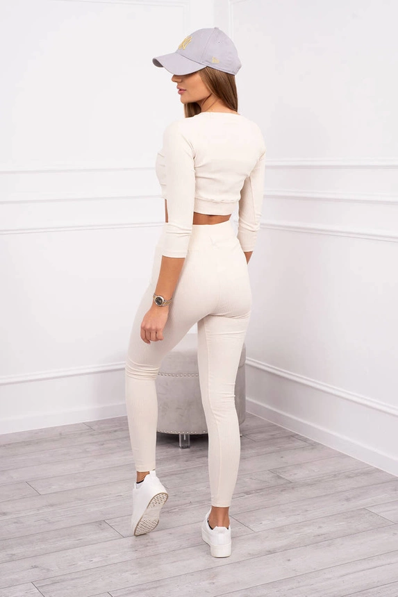 Ribbed set light beige