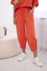 Cotton set blouse + trousers coral