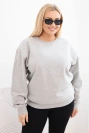 Moteriška pėtelė, Plus Size, medvilninė, basic, su apvaliu iškirpimu, pilka