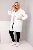 Women's Plus Size quilted jacket with decorative buttons and collar white