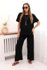 Women's set with a loose blouse and wide pants black