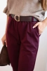 Damenhose aus Viskose mit Gürtel und schmalem Bein bordeaux