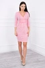 Dress fitted with a cut under the bust powdered pink