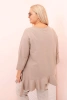 Bluzka damska Plus Size z bawełną z falbaną i rękawem podwijanym fango