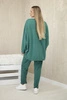 Oversize cotton set sweatshirt + pants green