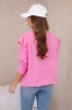 Cotton blouse with frills on the shoulders light pink