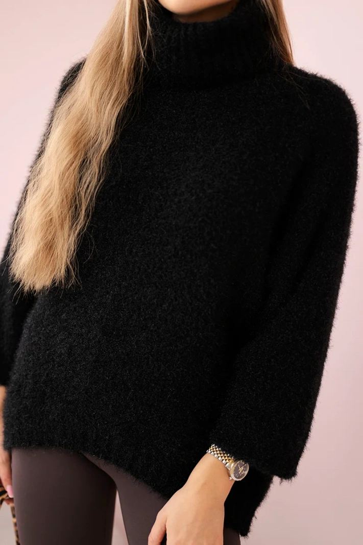 Rolákový sveter čierny