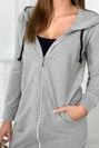 Kleidungsjacke mit Kapuze grau melange