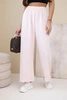 Pants with wide legs light powder pink