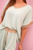 Viscose set with golden trim dark mint
