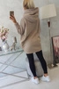 Sweatshirt mit kurzem Reißverschluss dunkelbeige