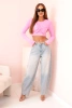 Women's blouse with long sleeves and effective ruffles on the bust  light pink