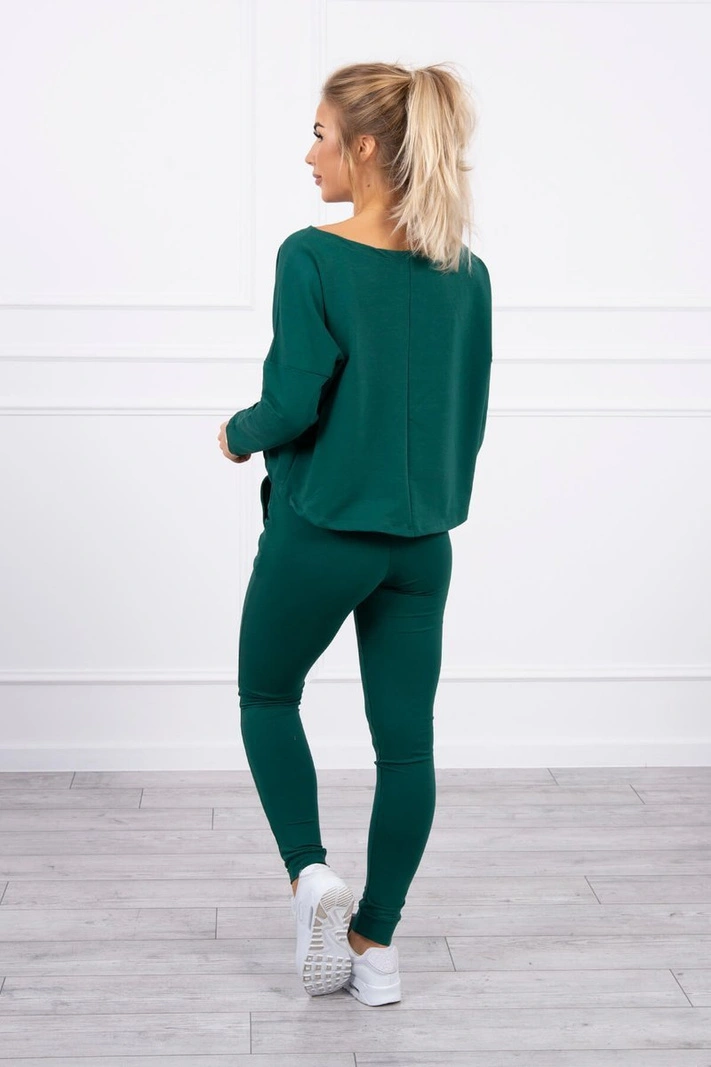 Set mit grüner Bluse in Übergröße