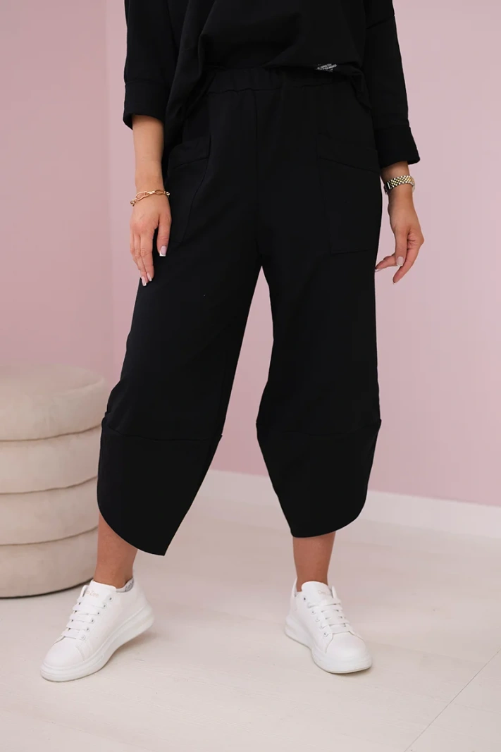 Cotton sweatshirt pants set black
